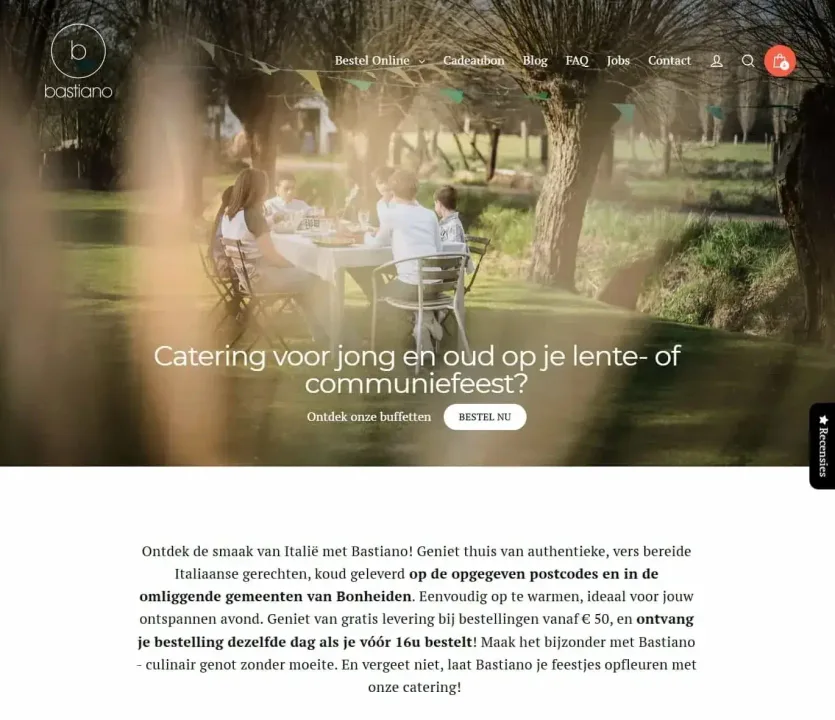 Bastiano communion catering garden party