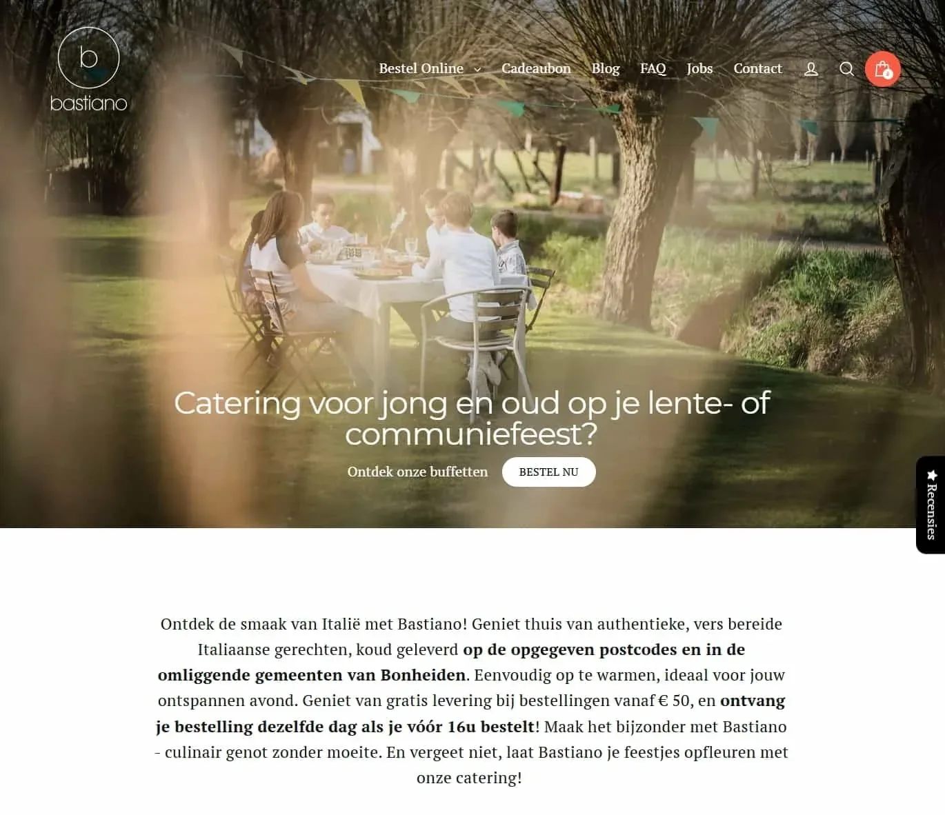 Bastiano communiecatering tuinfeest