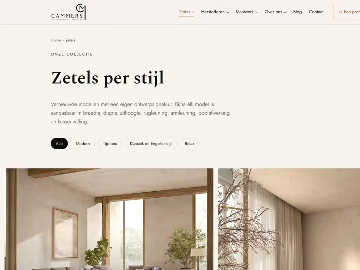 De zetelcollectie op de nieuwe Cammers-site