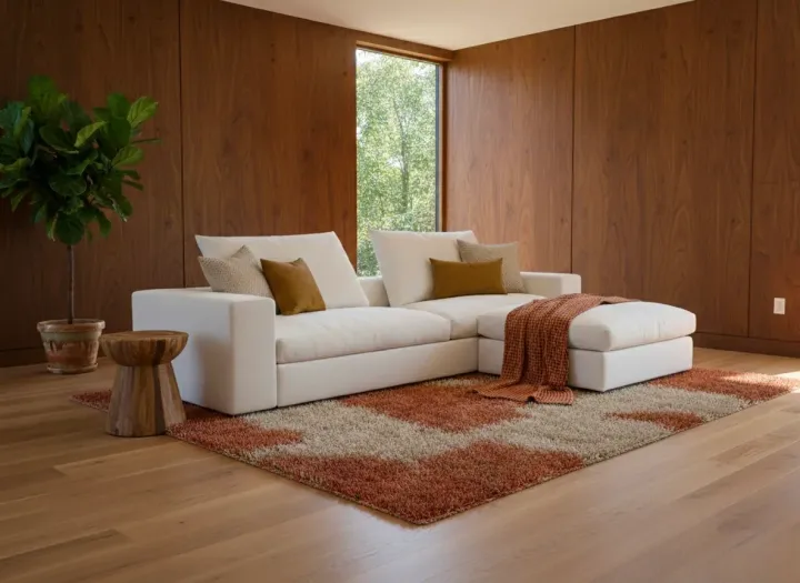 Hoekzetel van Cammers in een kamer met houten wandbekleding