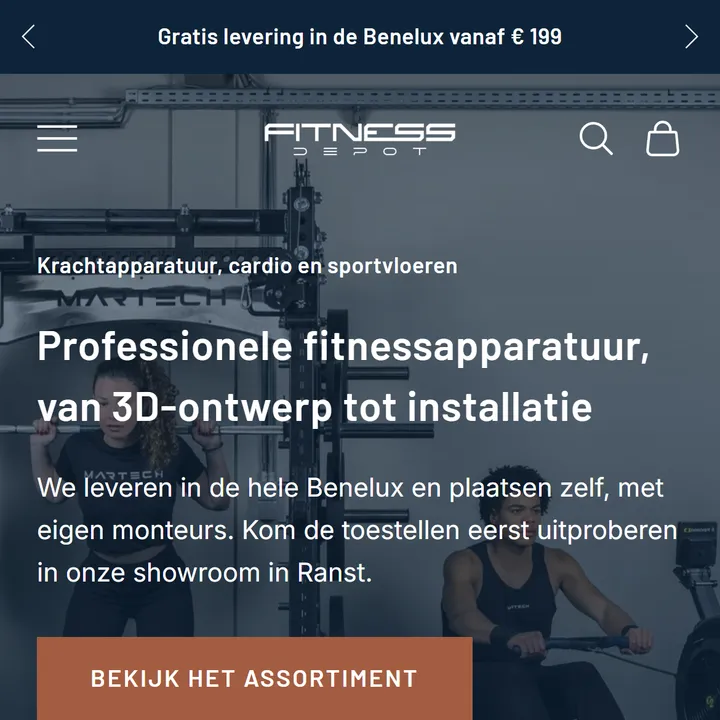 De startpagina op een smartphone, met de Google-score onder de knoppen