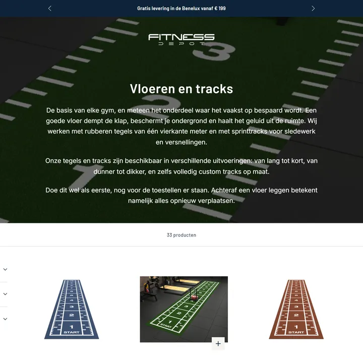 De collectie sportvloeren en sprinttracks