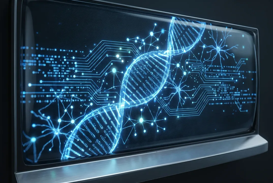 AI-render van genoomanalyse en bio-informatica